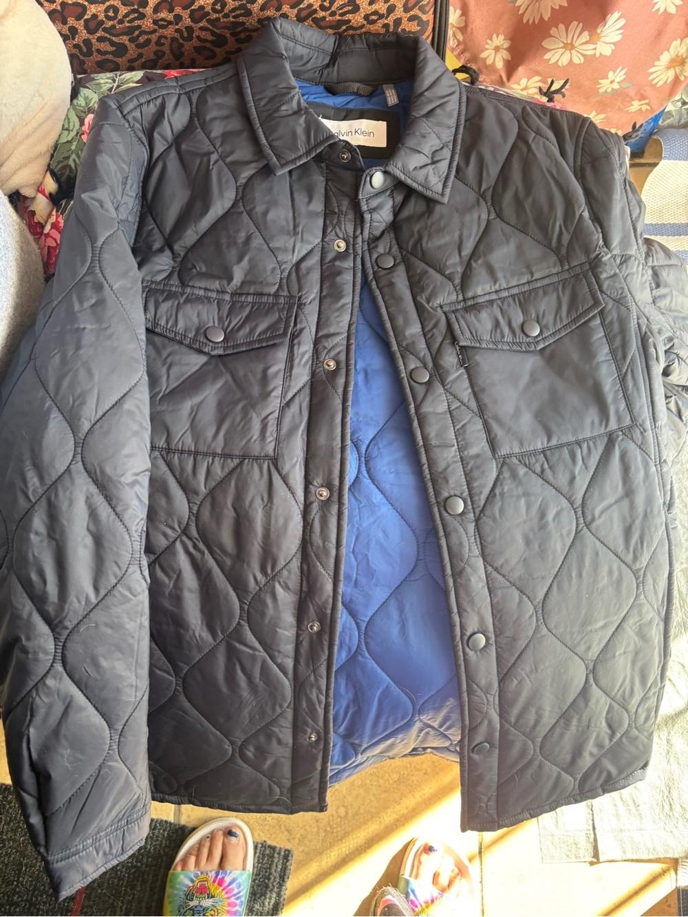 Calvin Klein Puffer Jacket in Blue and Black